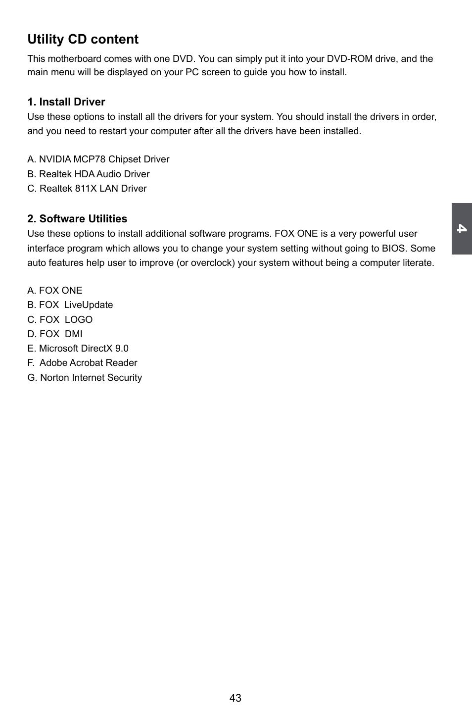 Utility cd content | Foxconn 720AL User Manual | Page 50 / 110