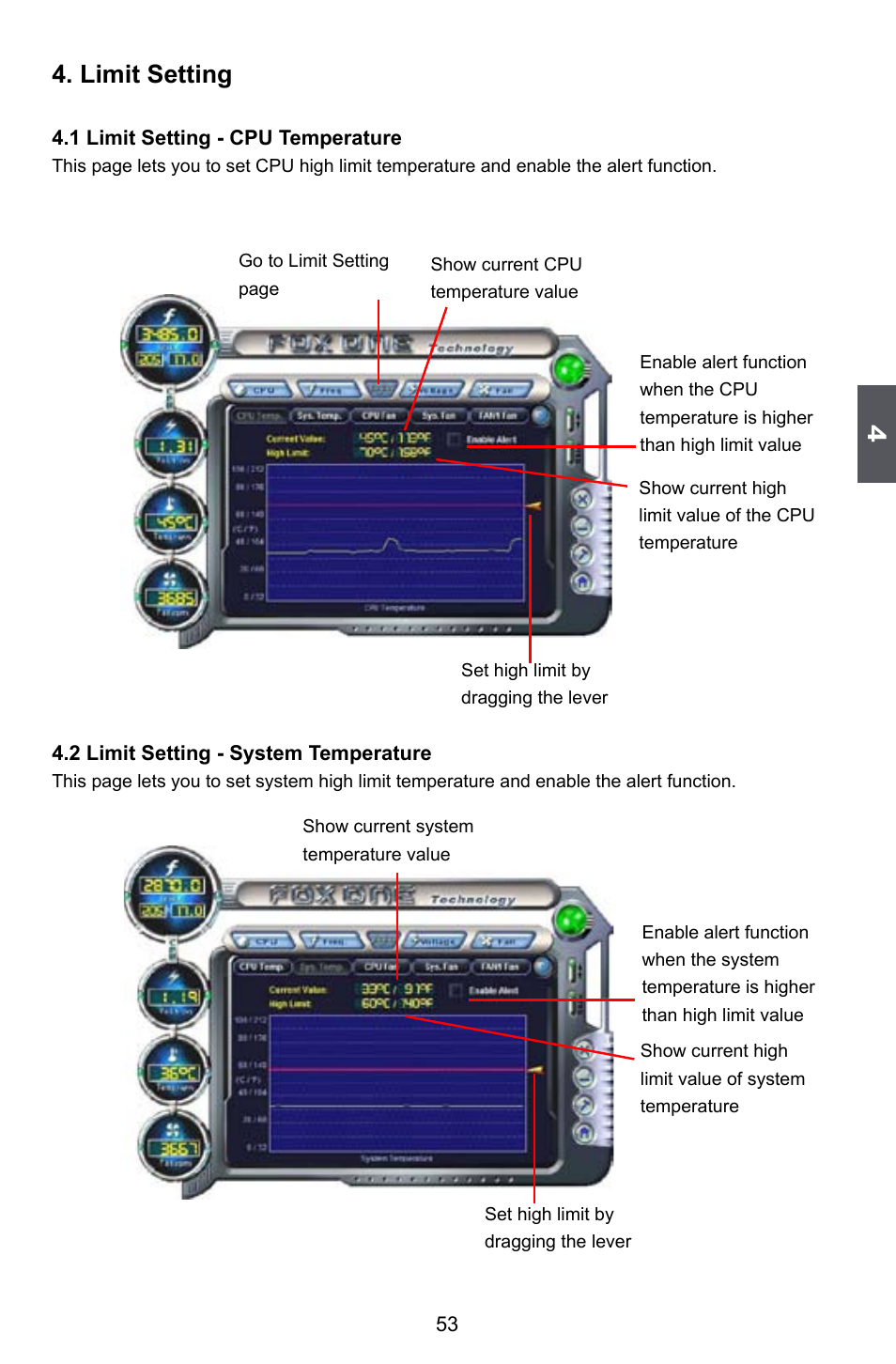Limit setting | Foxconn 720AL User Manual | Page 60 / 110