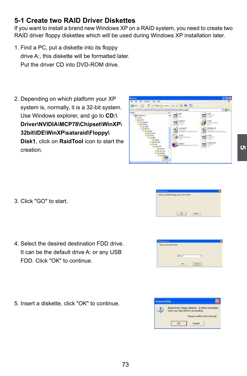 1 create two raid driver diskettes | Foxconn 720AL User Manual | Page 80 / 110