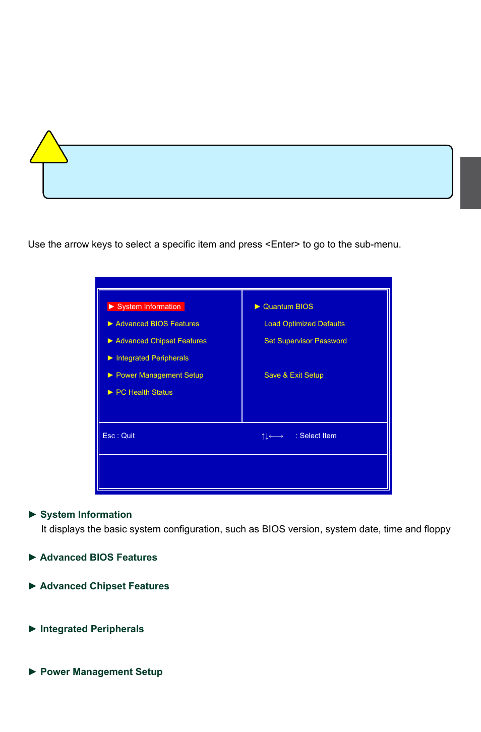 Enter bios setup, Main menu | Foxconn Destroyer User Manual | Page 30 / 113