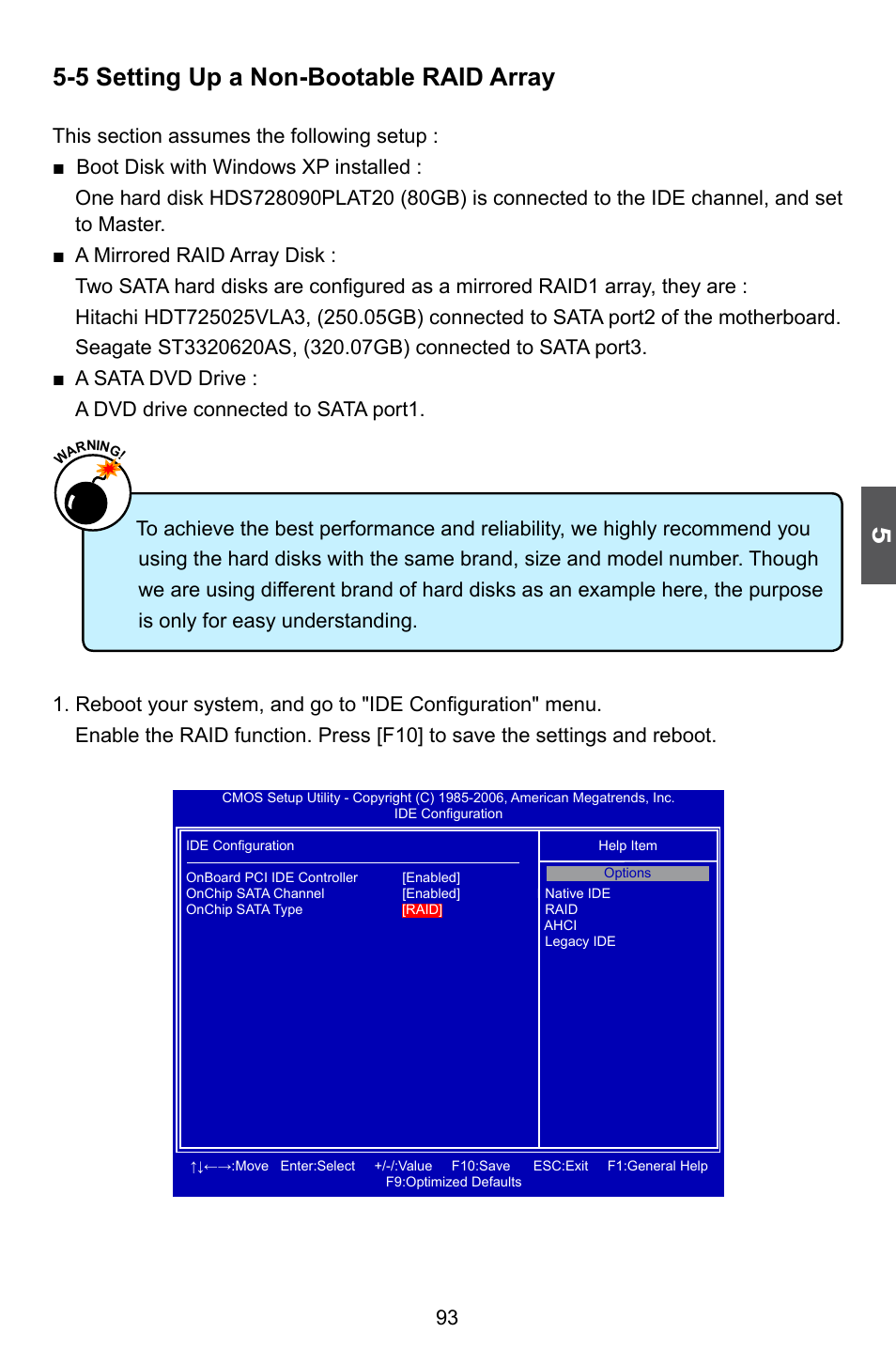 5 setting up a non-bootable raid array | Foxconn A74ML 3.0 User Manual | Page 100 / 105