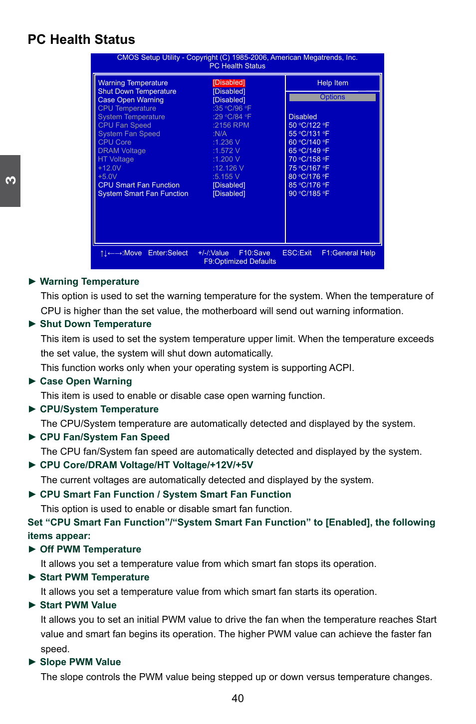 Pc health status | Foxconn A74ML 3.0 User Manual | Page 47 / 105