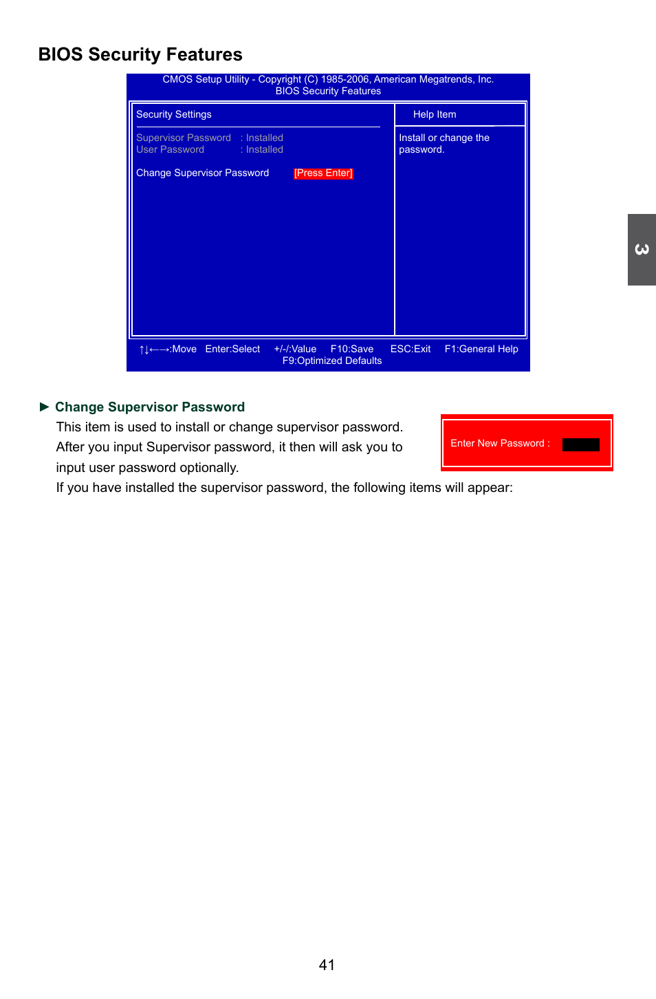 Bios security features | Foxconn A74ML 3.0 User Manual | Page 48 / 105