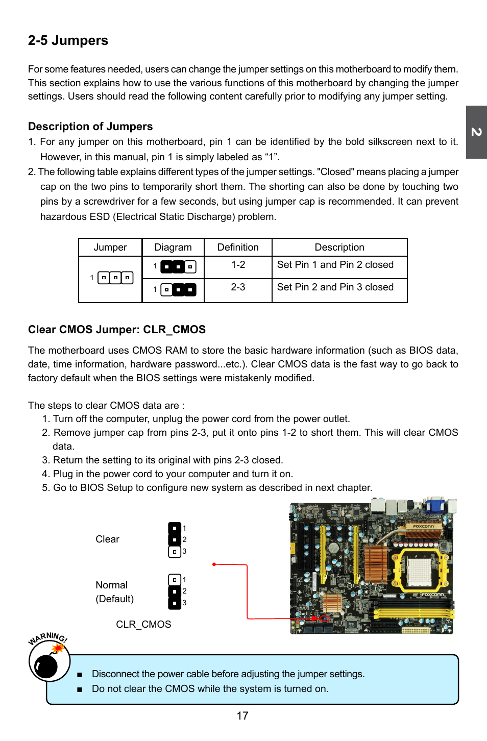 5 jumpers | Foxconn A7DA 3.0 User Manual | Page 24 / 112