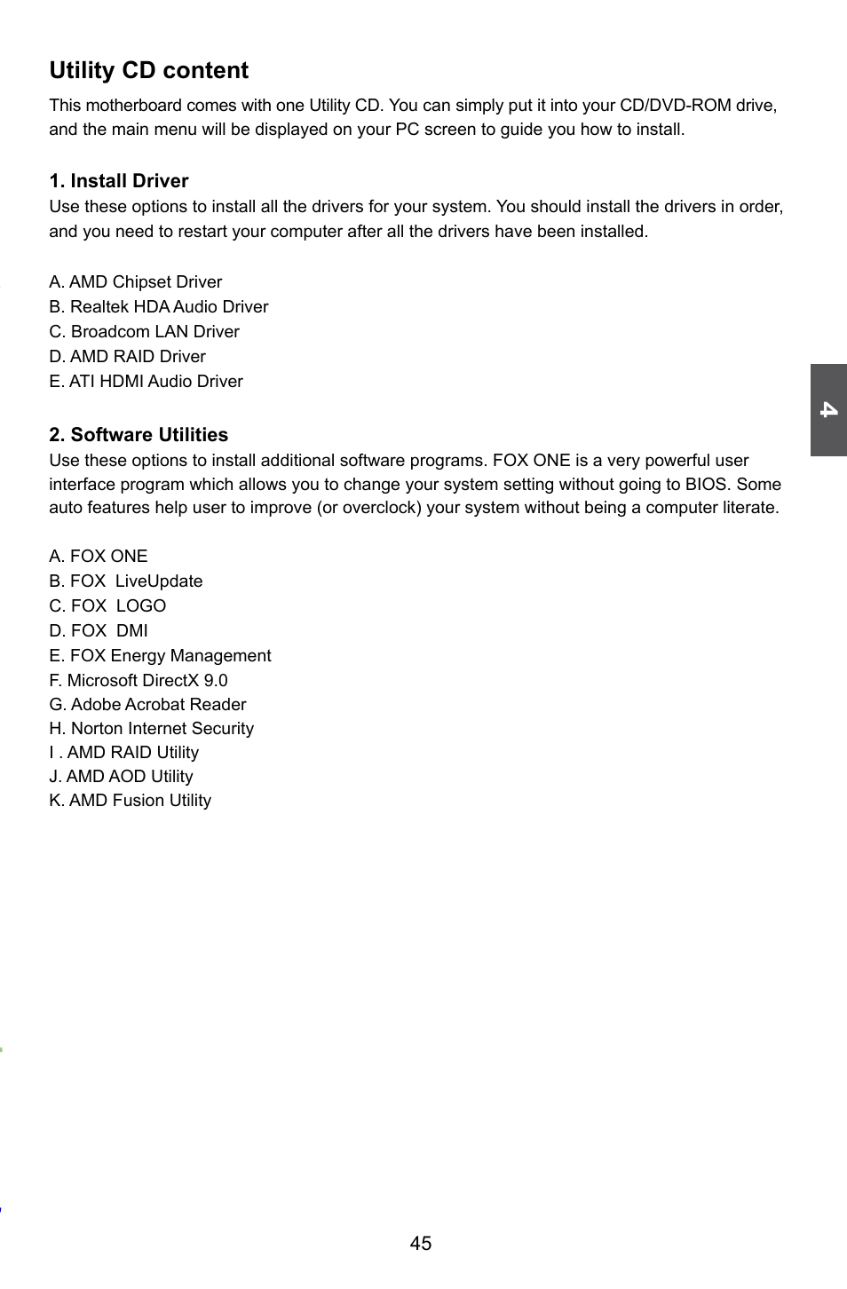 Utility cd content | Foxconn A7DA 3.0 User Manual | Page 52 / 112