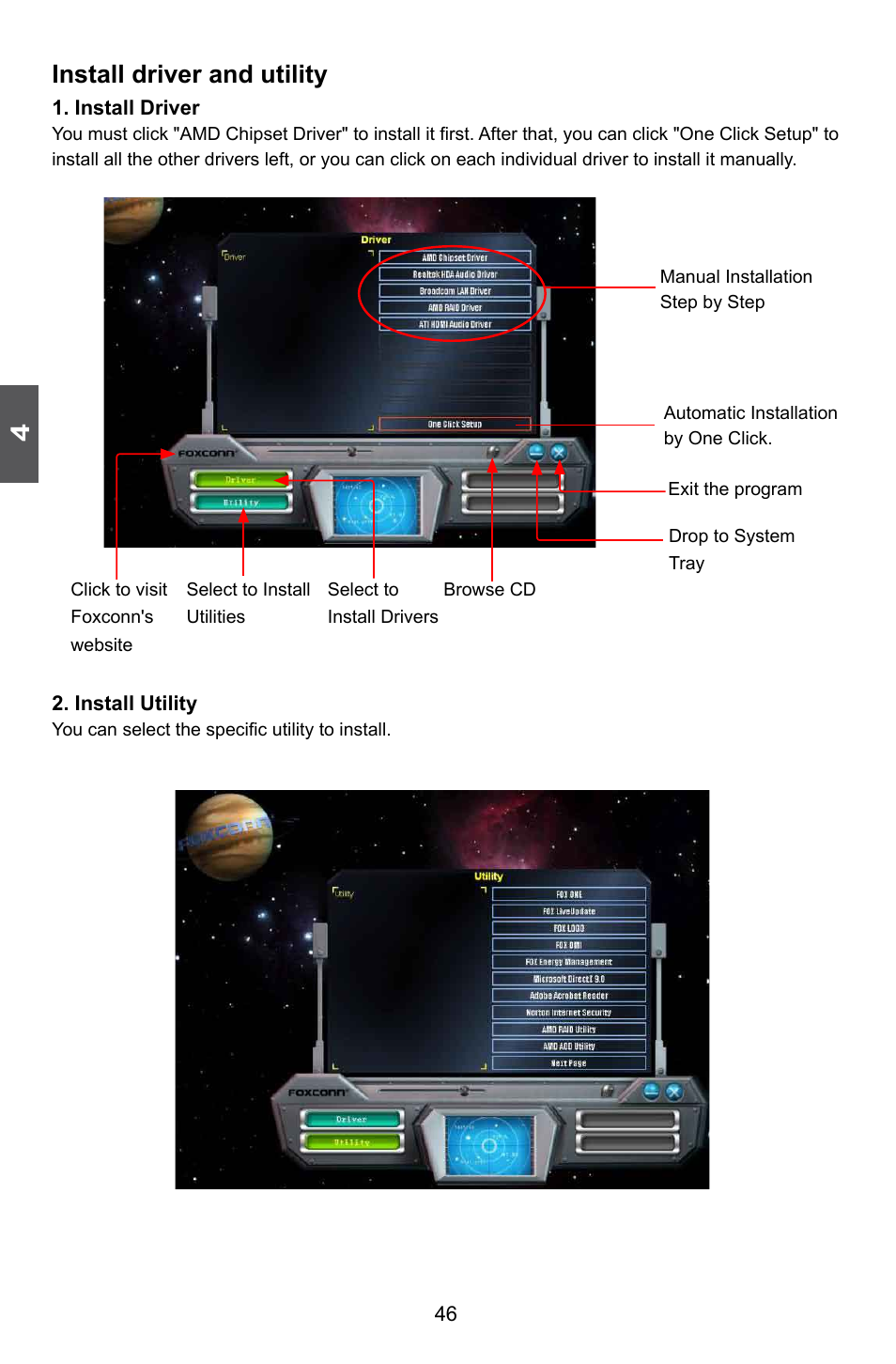 Install driver and utility | Foxconn A7DA 3.0 User Manual | Page 53 / 112