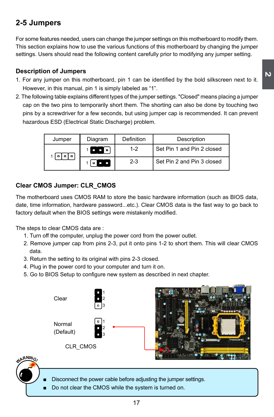 5 jumpers | Foxconn A88GA User Manual | Page 24 / 54
