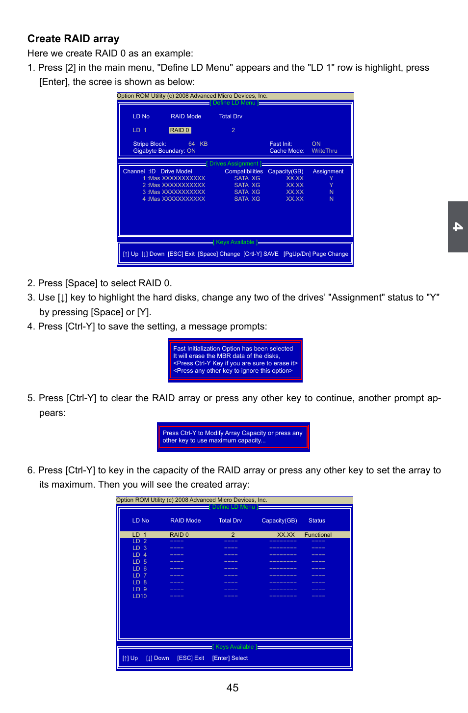 45 create raid array | Foxconn A88GA User Manual | Page 52 / 54