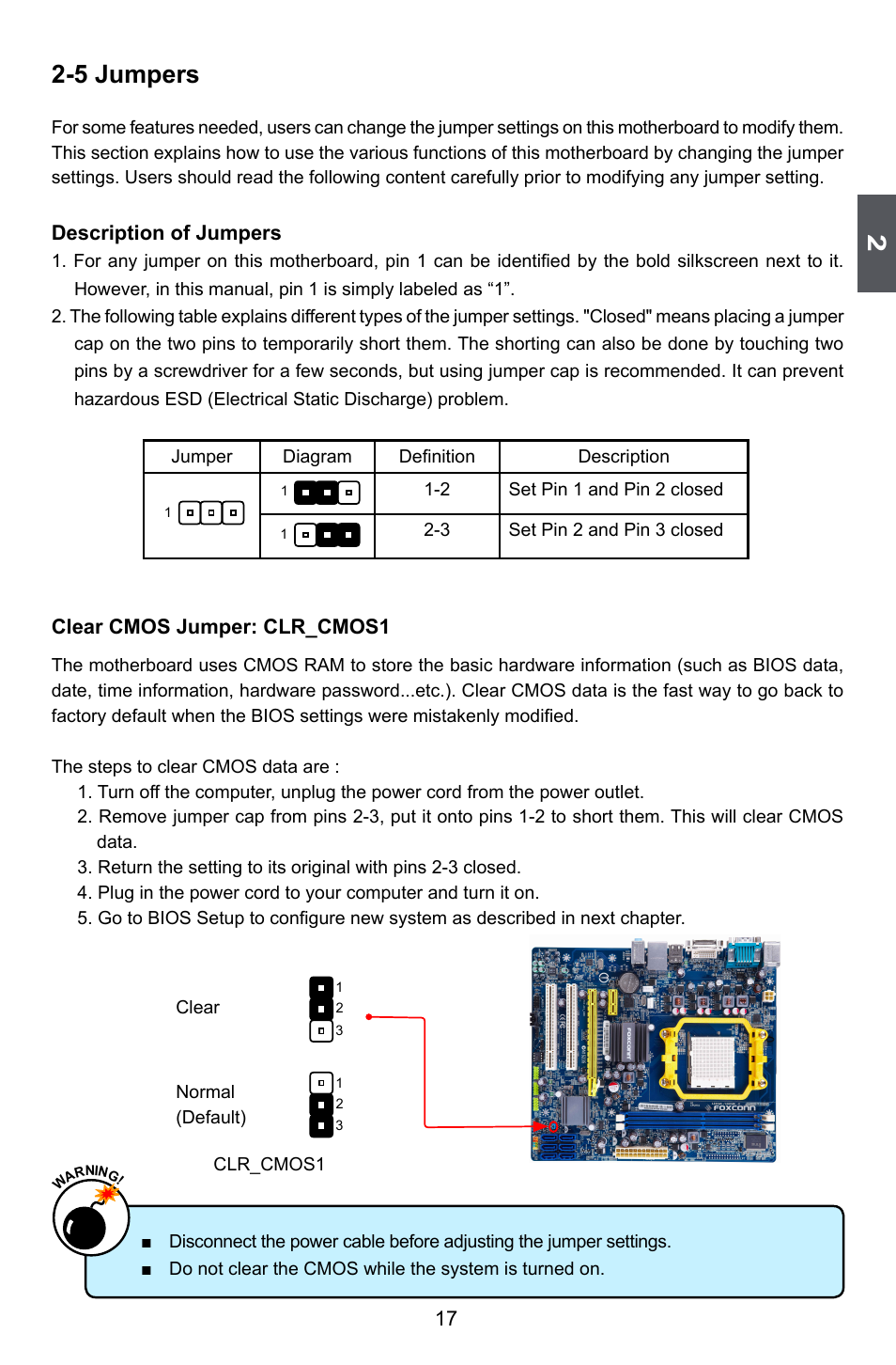 5 jumpers | Foxconn A88GML User Manual | Page 24 / 101