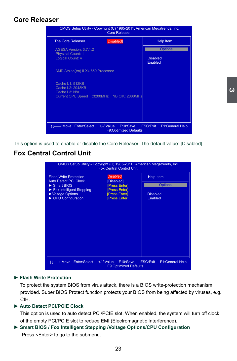Core releaser, Fox central control unit | Foxconn A88GML User Manual | Page 30 / 101