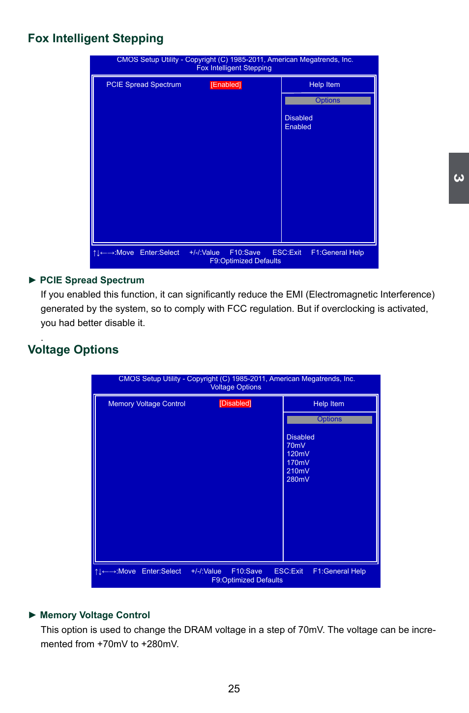 Fox intelligent stepping, Voltage options | Foxconn A88GML User Manual | Page 32 / 101