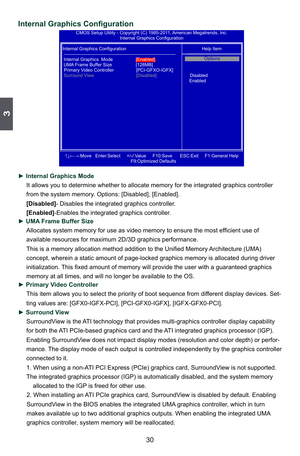 Internal graphics configuration | Foxconn A88GML User Manual | Page 37 / 101
