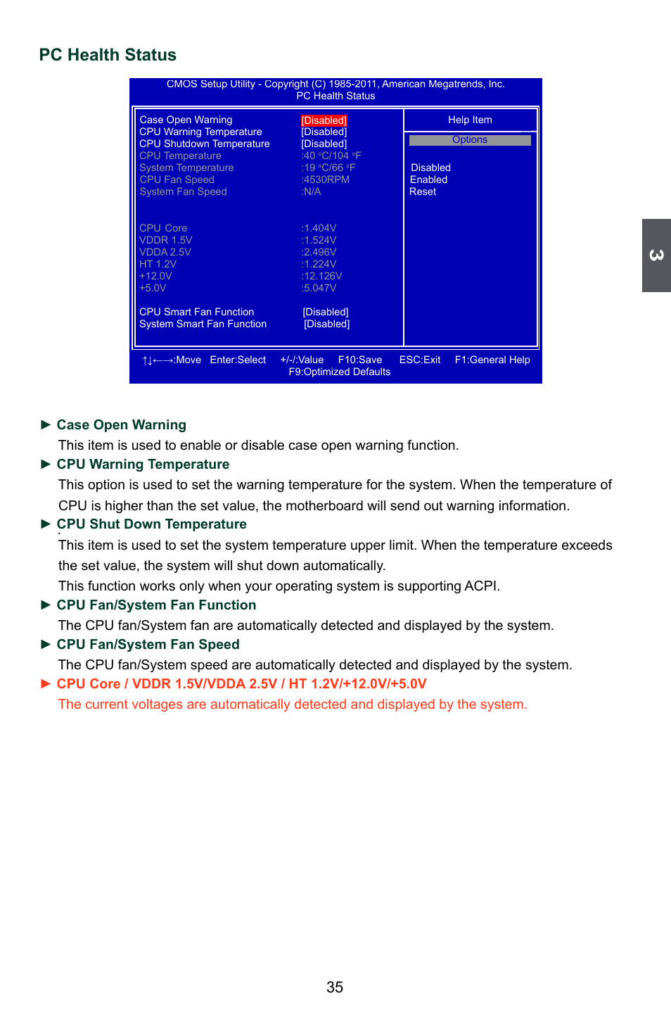 Pc health status | Foxconn A88GML User Manual | Page 42 / 101