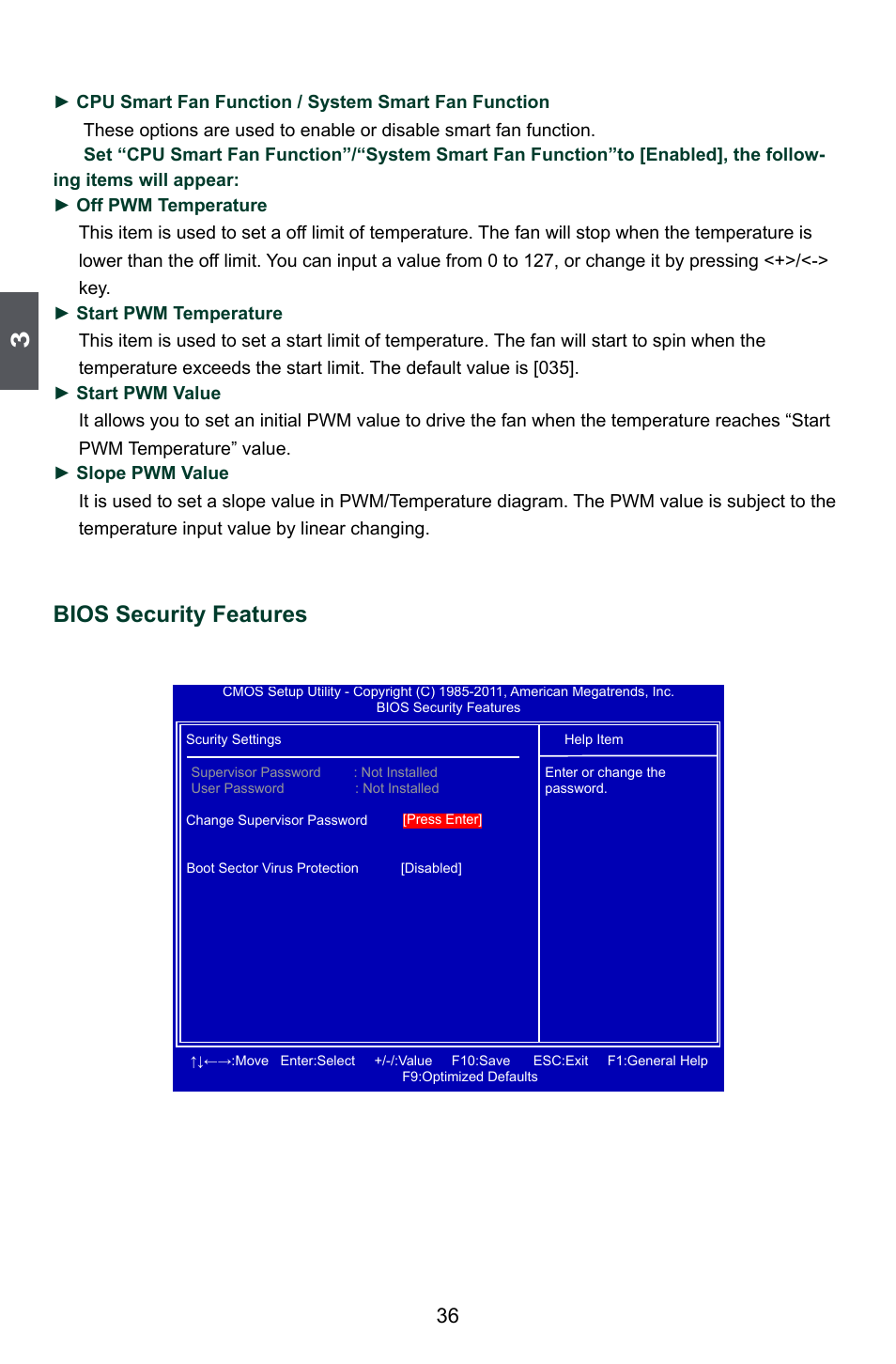 Bios security features | Foxconn A88GML User Manual | Page 43 / 101