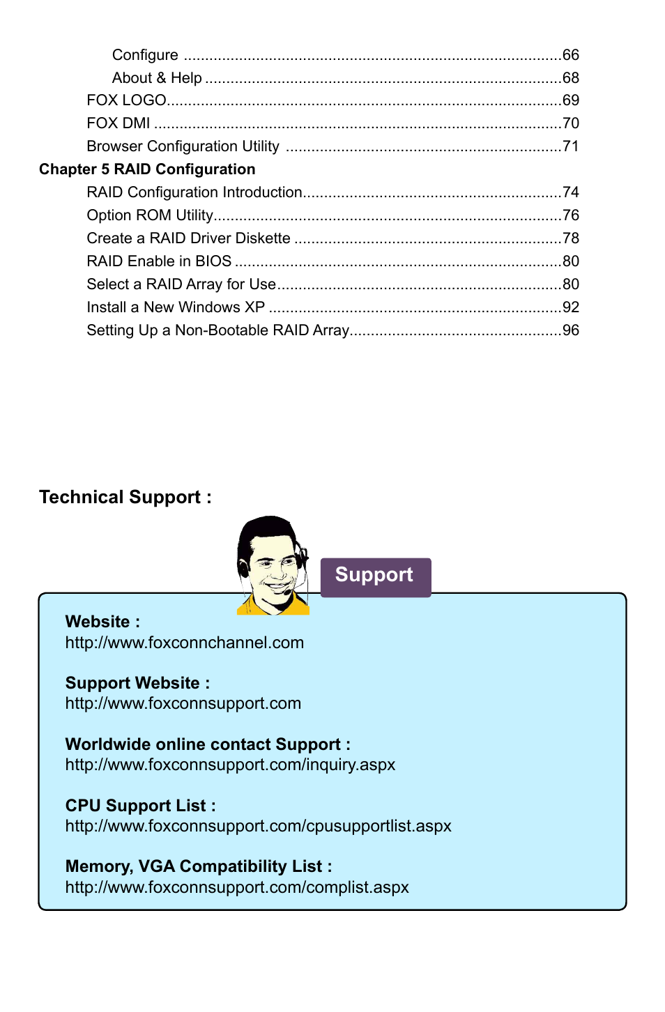 Support, Technical support | Foxconn A88GML User Manual | Page 7 / 101