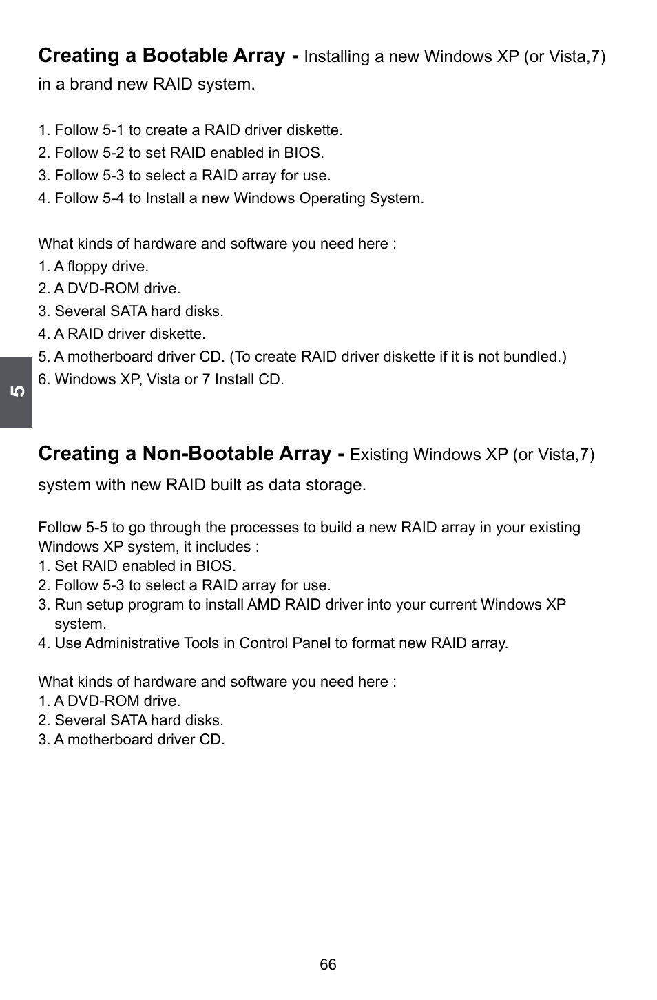 Creating a bootable array, Creating a non-bootable array | Foxconn A88GML User Manual | Page 73 / 101