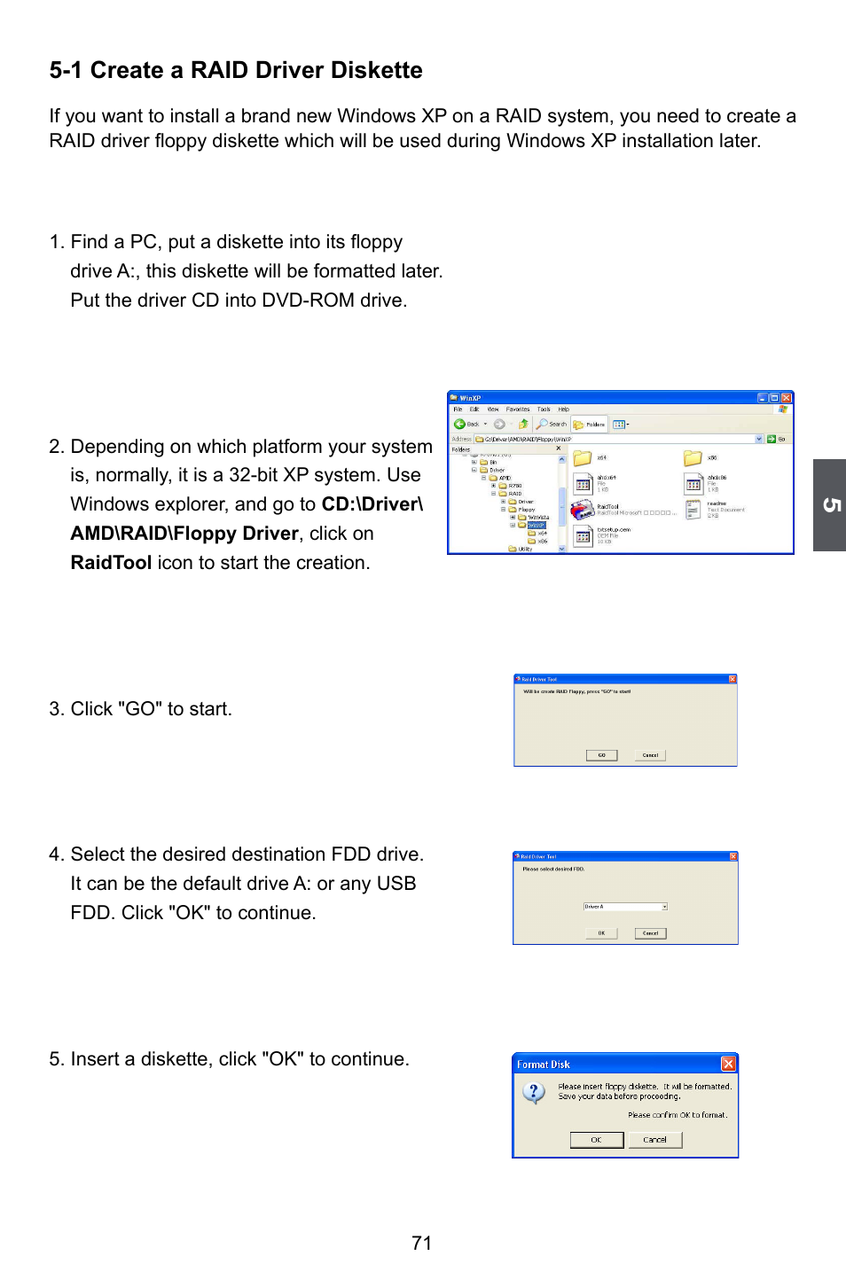 1 create a raid driver diskette | Foxconn A88GML User Manual | Page 78 / 101