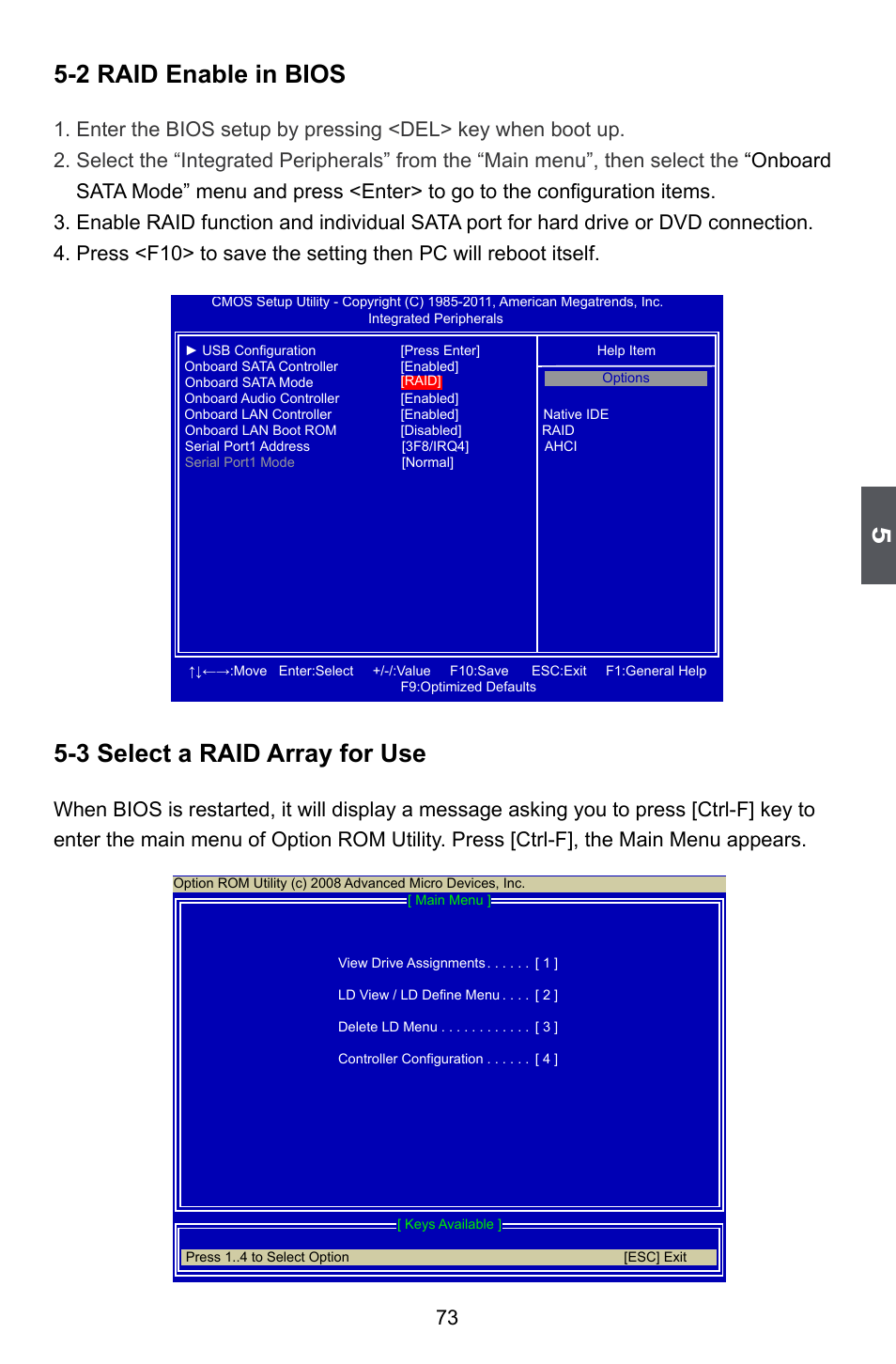 2 raid enable in bios, 3 select a raid array for use | Foxconn A88GML User Manual | Page 80 / 101