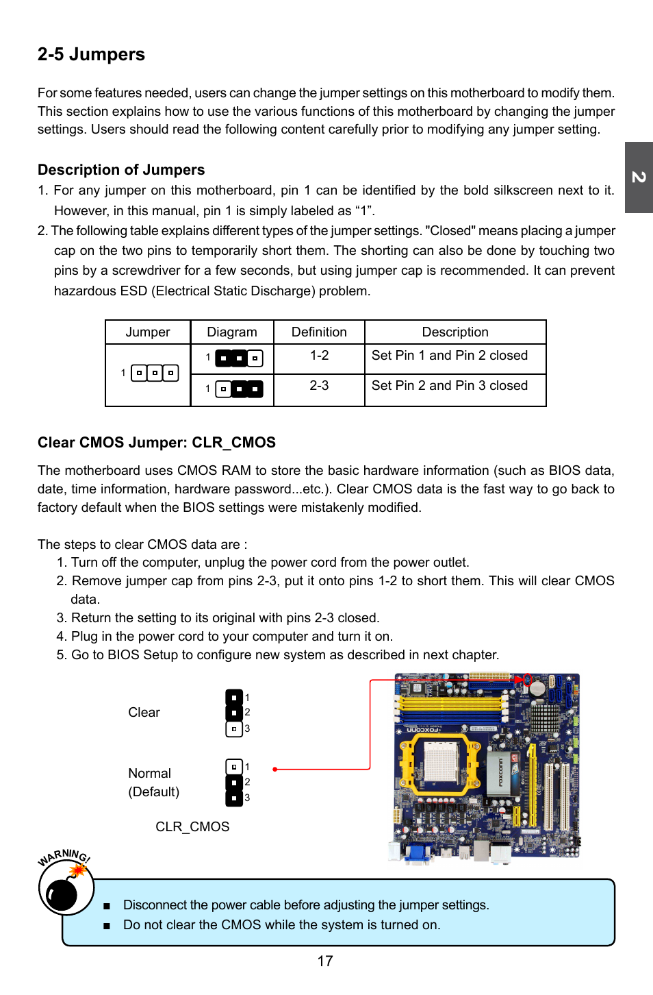 5 jumpers | Foxconn A88GMV User Manual | Page 24 / 57