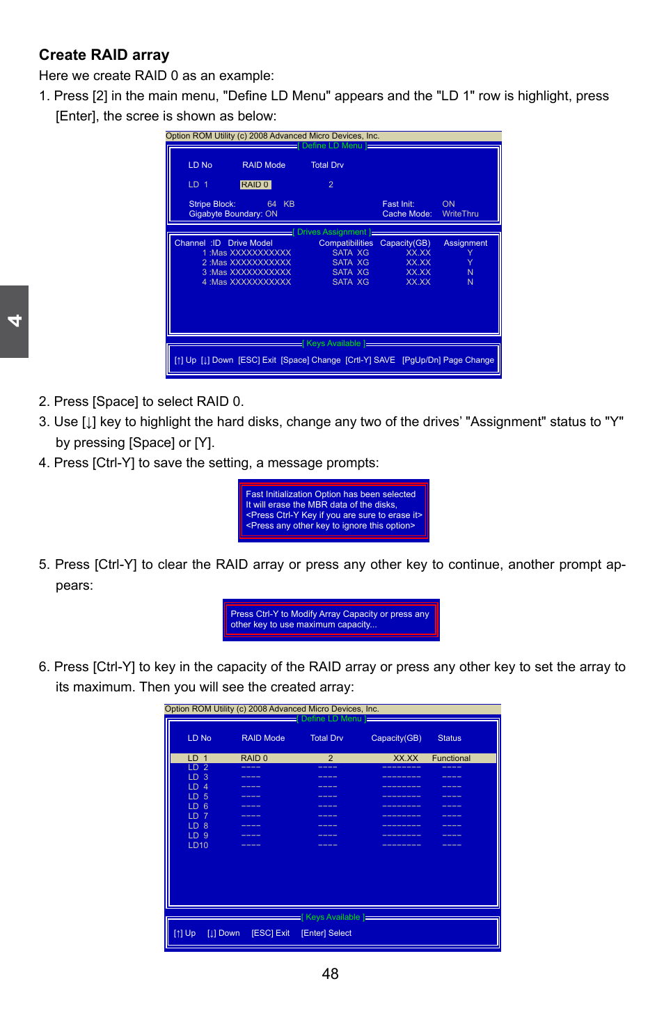 48 create raid array | Foxconn A88GMV User Manual | Page 55 / 57