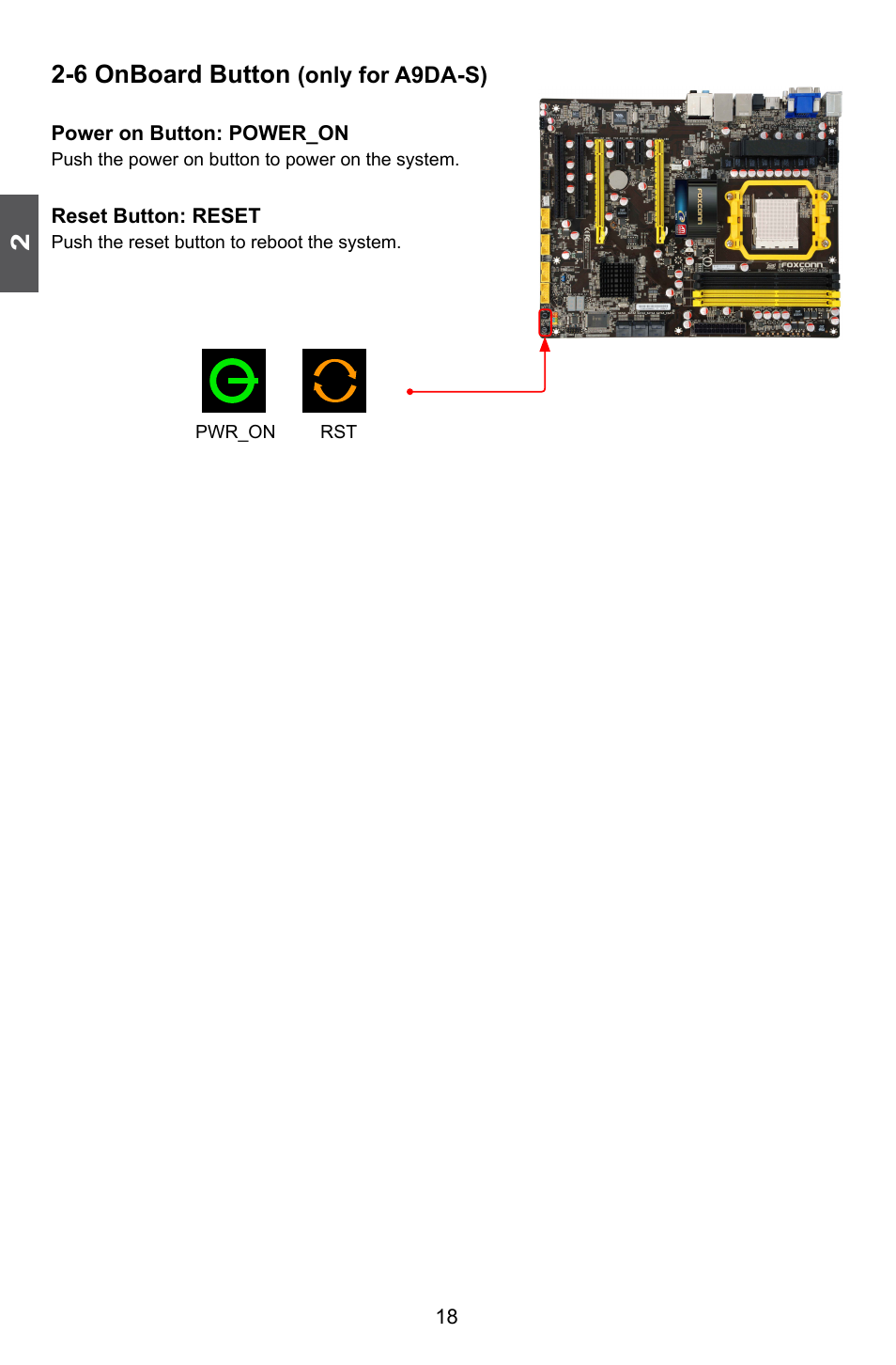 6 onboard button | Foxconn A9DA User Manual | Page 25 / 115