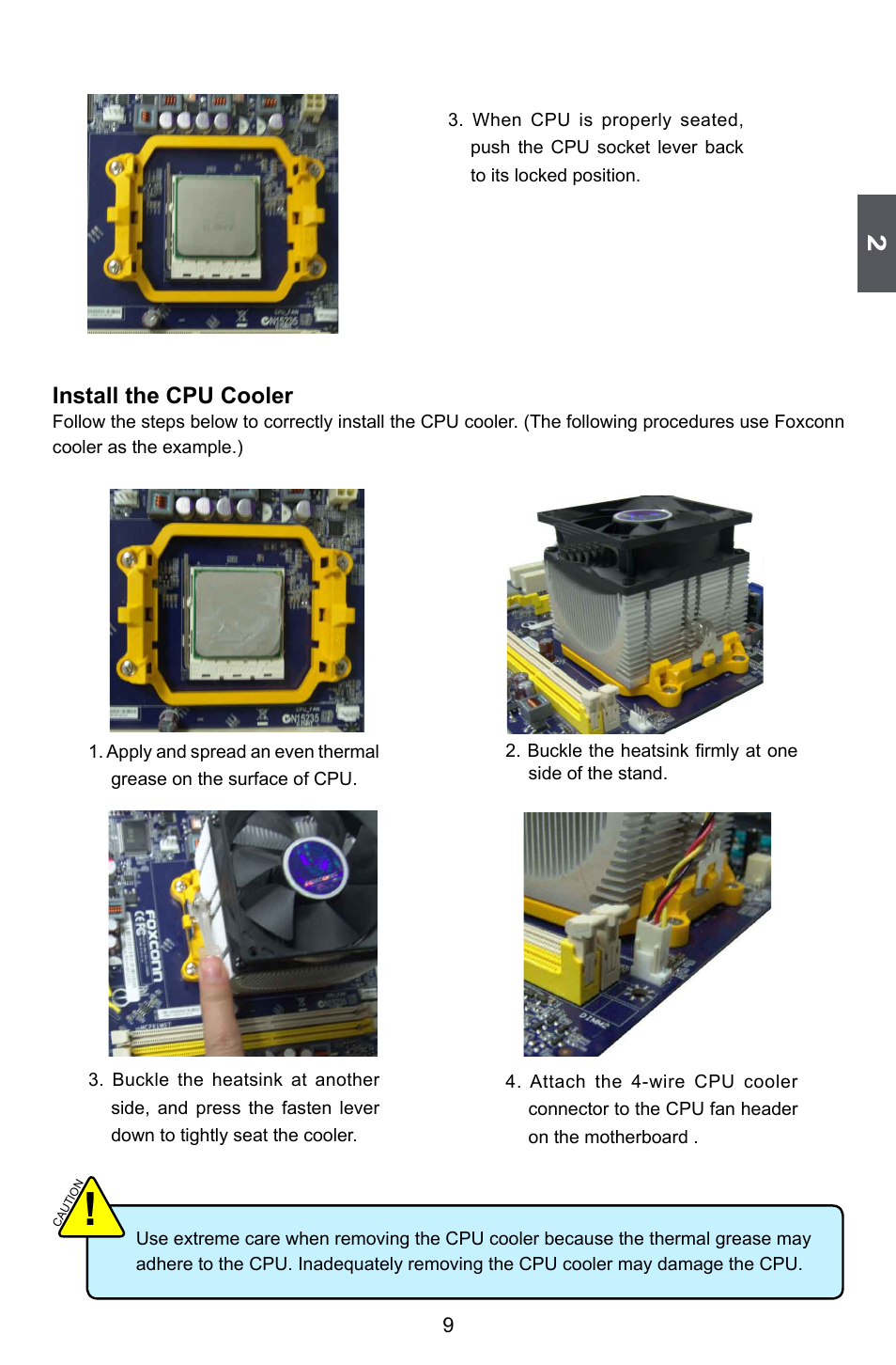Install the cpu cooler | Foxconn M61PML User Manual | Page 16 / 101
