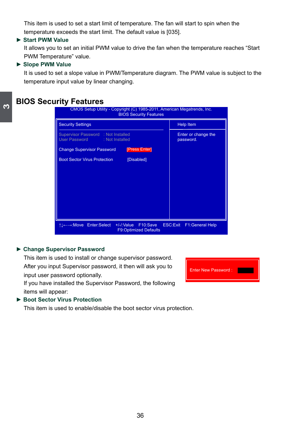 Bios security features | Foxconn M61PML User Manual | Page 43 / 101