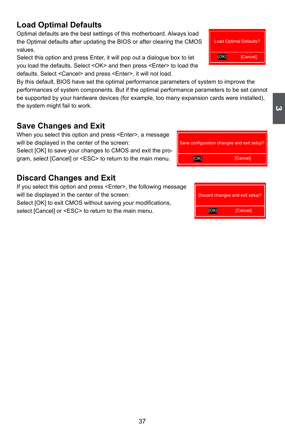 Load optimal defaults, Save changes and exit, Discard changes and exit | Foxconn M61PML User Manual | Page 44 / 101