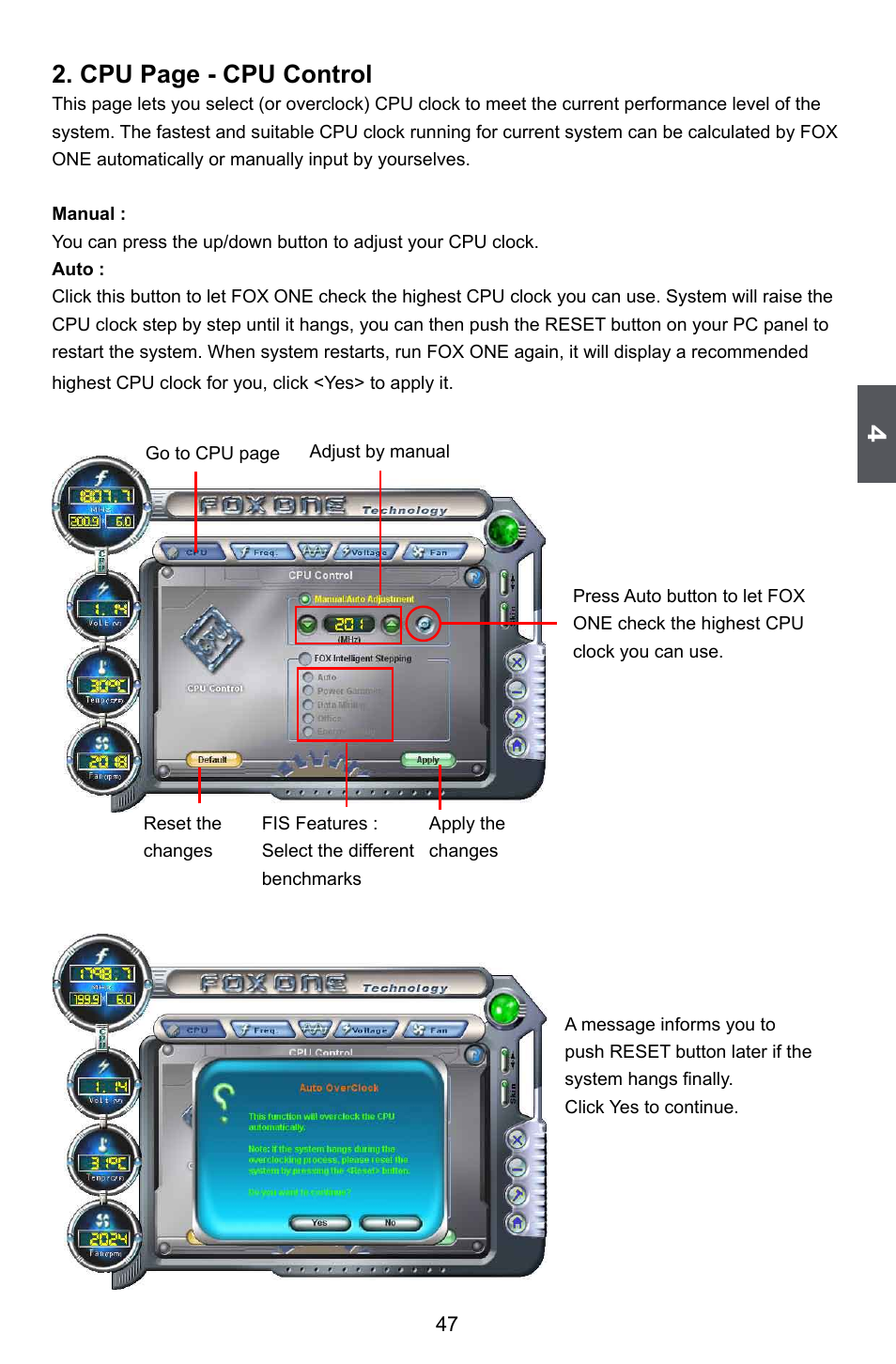 Cpu page - cpu control | Foxconn M61PML User Manual | Page 54 / 101