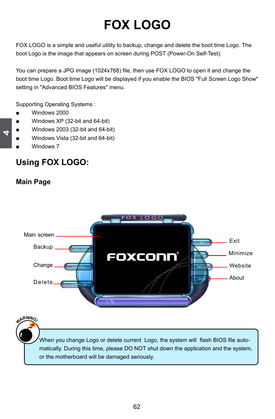 Fox logo, Using fox logo | Foxconn M61PML User Manual | Page 69 / 101