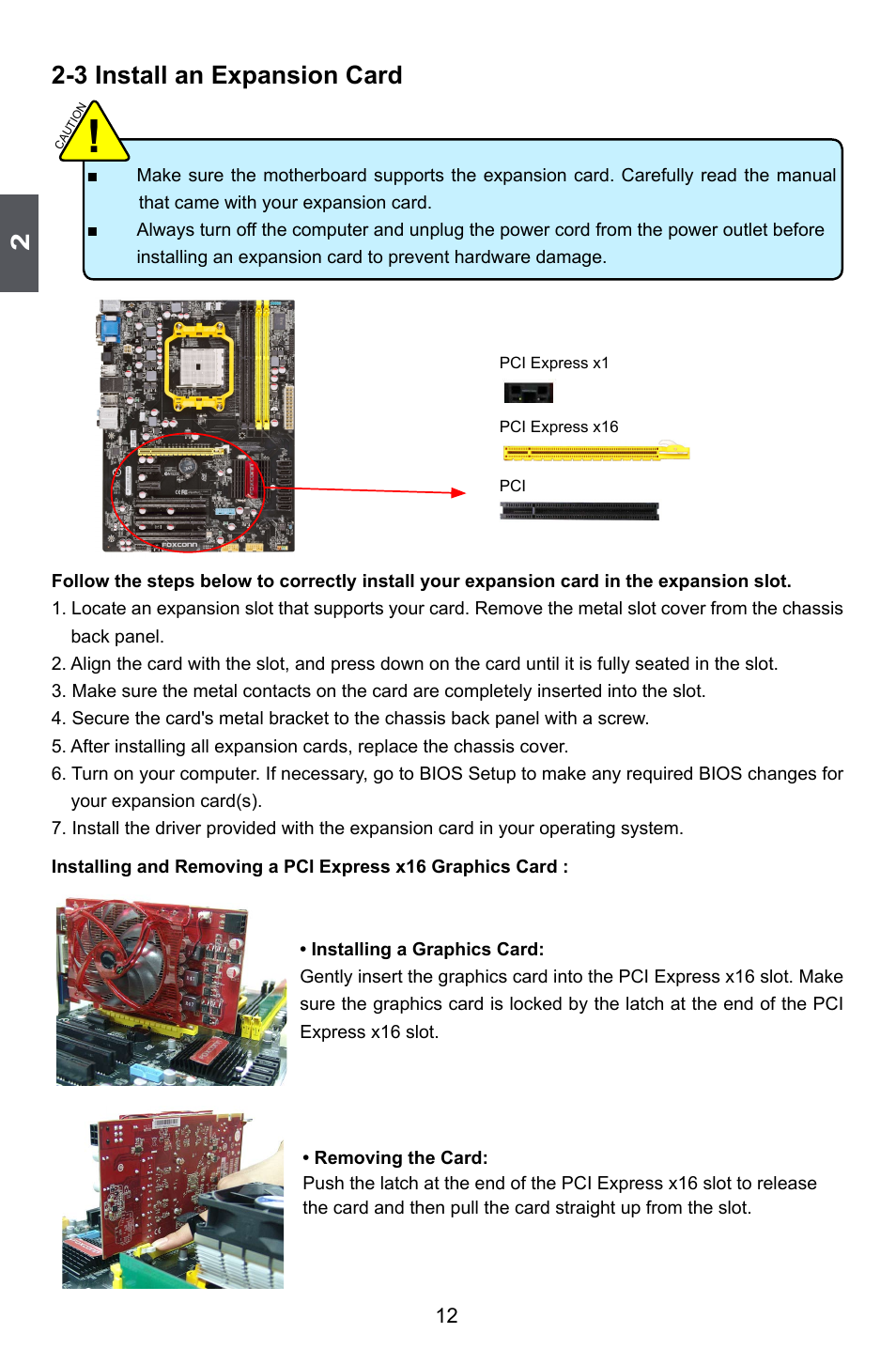 3 install an expansion card | Foxconn A55A User Manual | Page 19 / 103