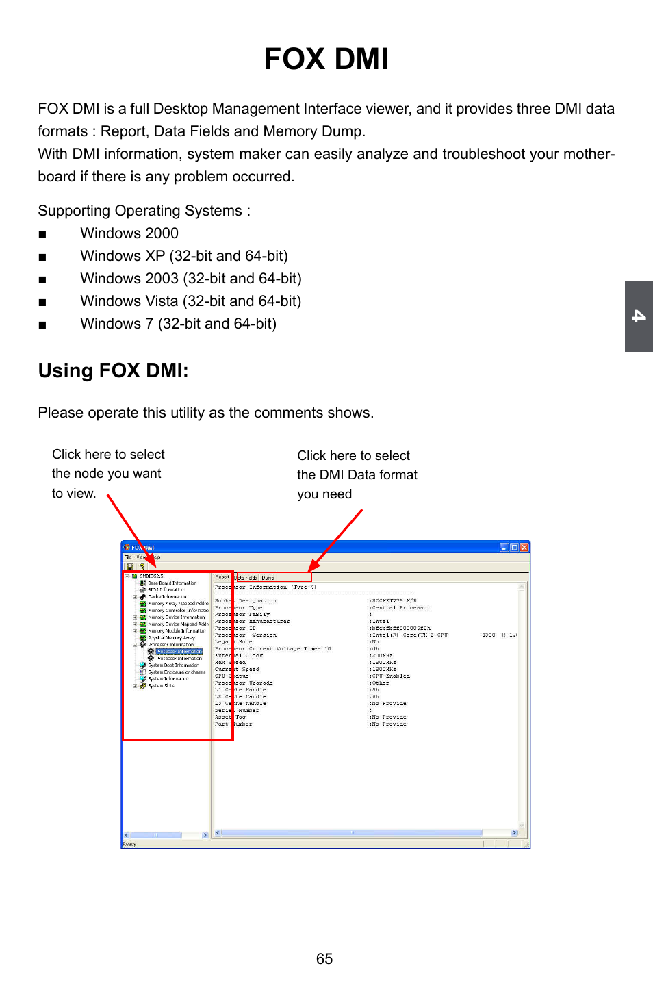 Fox dmi, Using fox dmi | Foxconn A55A User Manual | Page 72 / 103