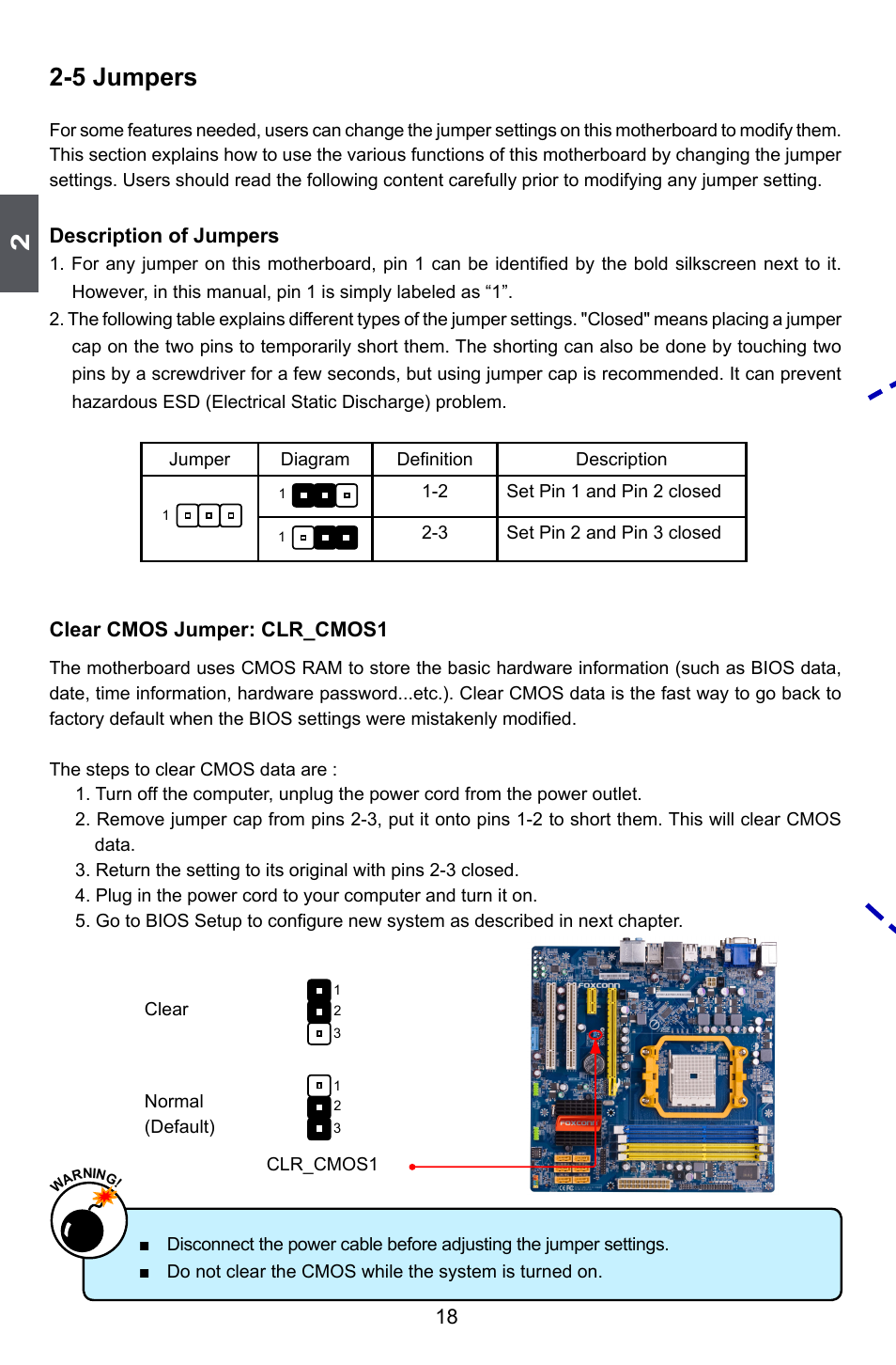 5 jumpers | Foxconn A55M User Manual | Page 25 / 104