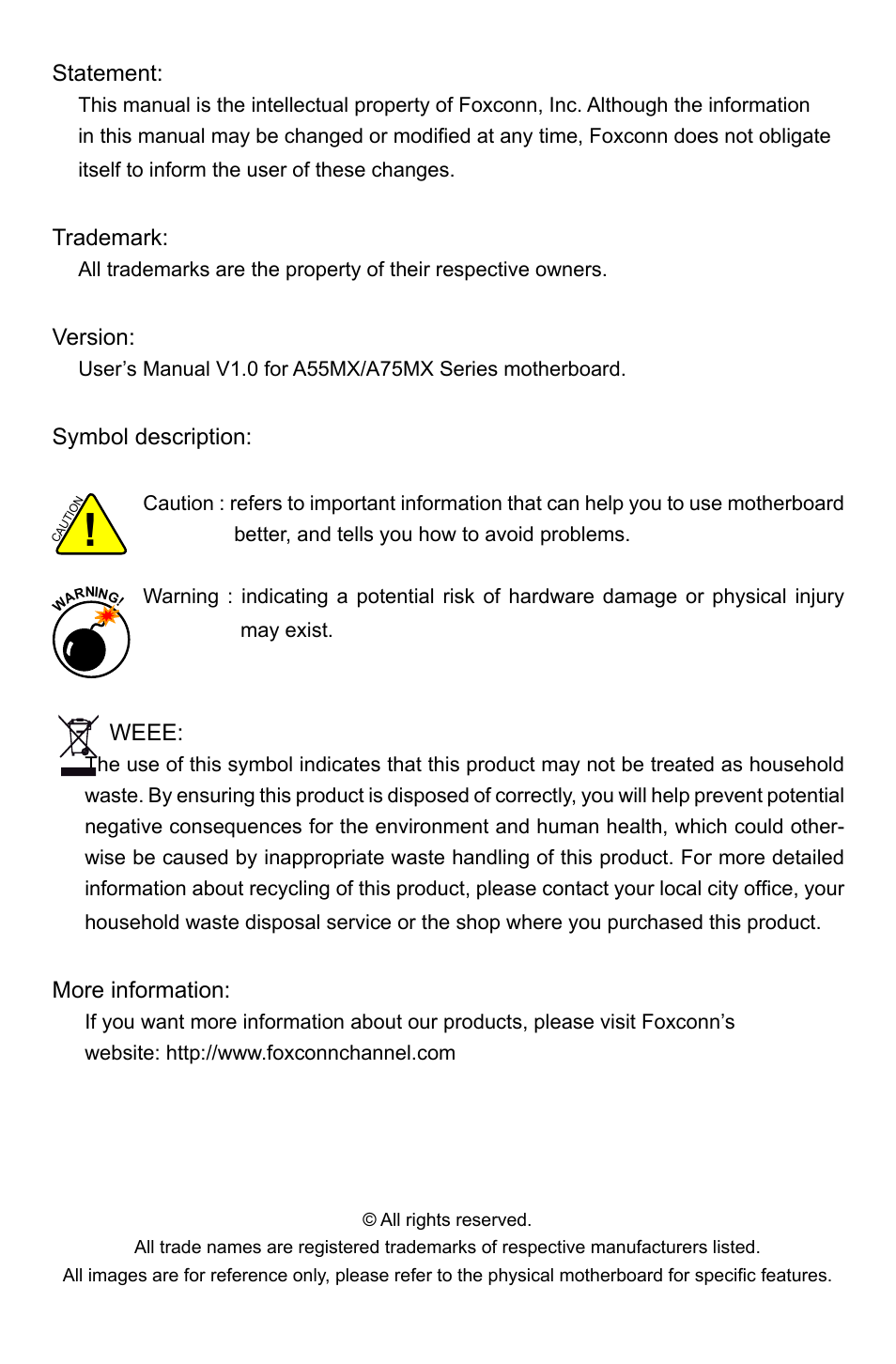 Foxconn A55MX User Manual | Page 2 / 102
