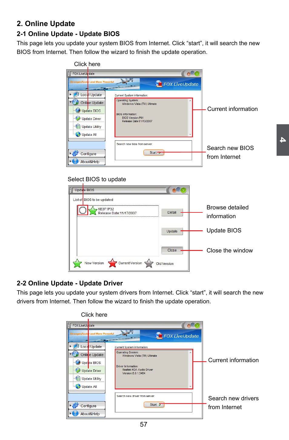 Online update | Foxconn A55MX User Manual | Page 64 / 102