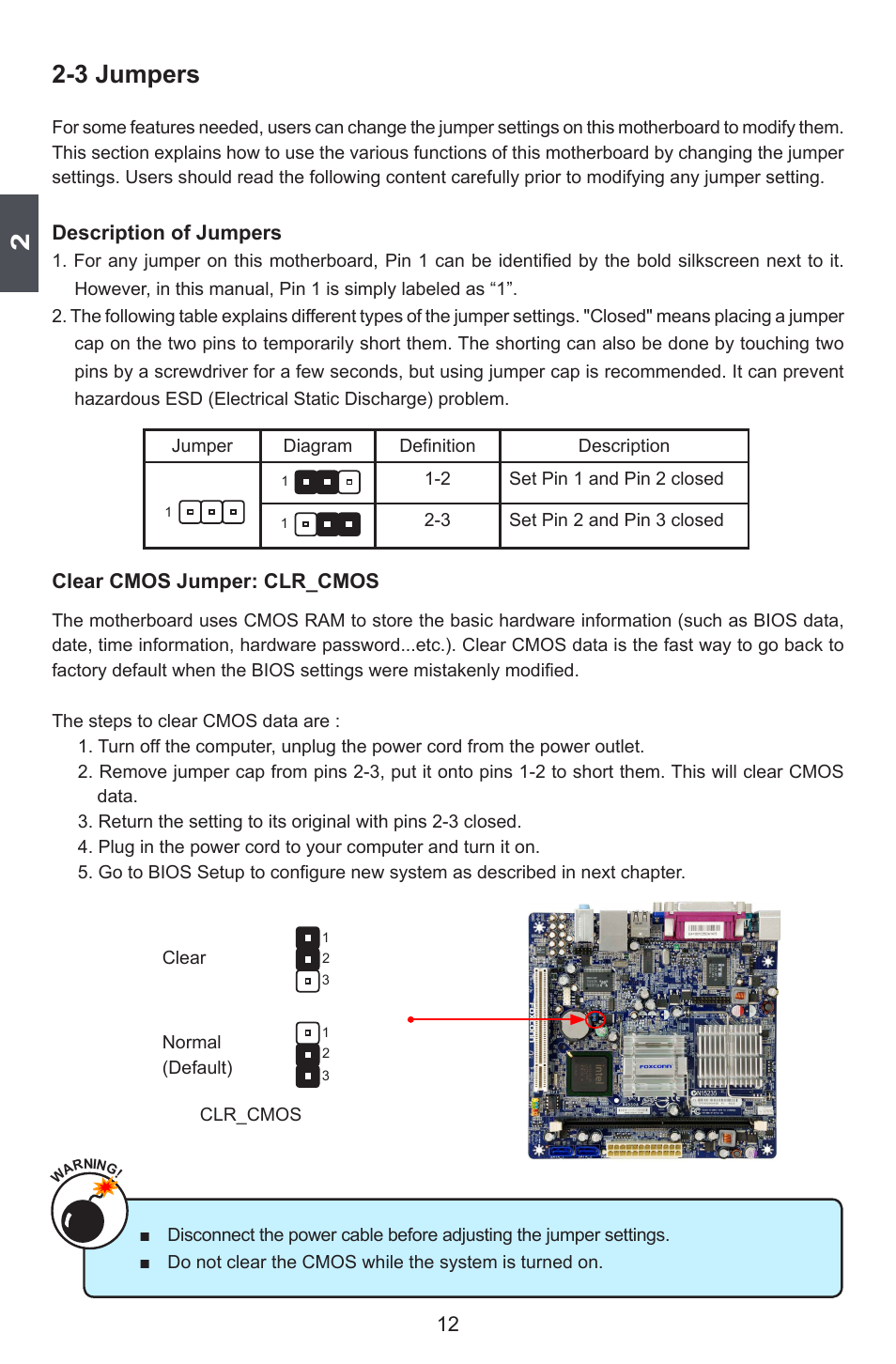 3 jumpers | Foxconn 45CSX User Manual | Page 19 / 65