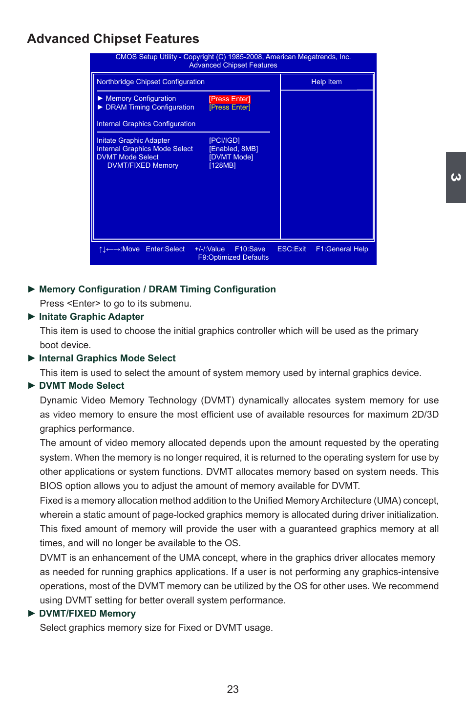 Advanced chipset features | Foxconn 45CSX User Manual | Page 30 / 65