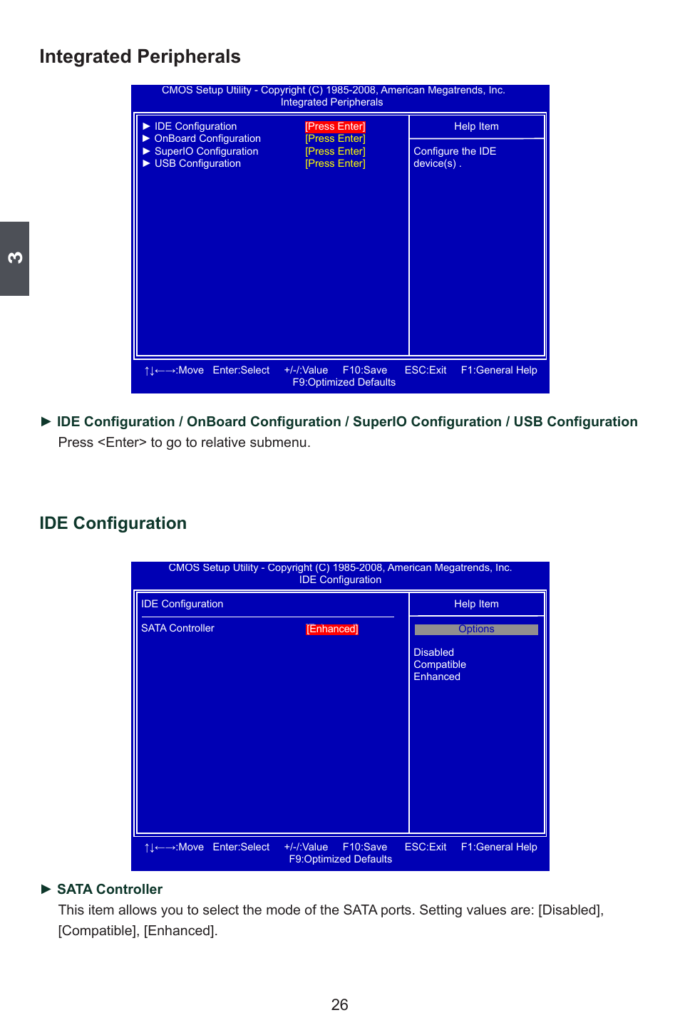 Integrated peripherals, Ide configuration | Foxconn 45CSX User Manual | Page 33 / 65