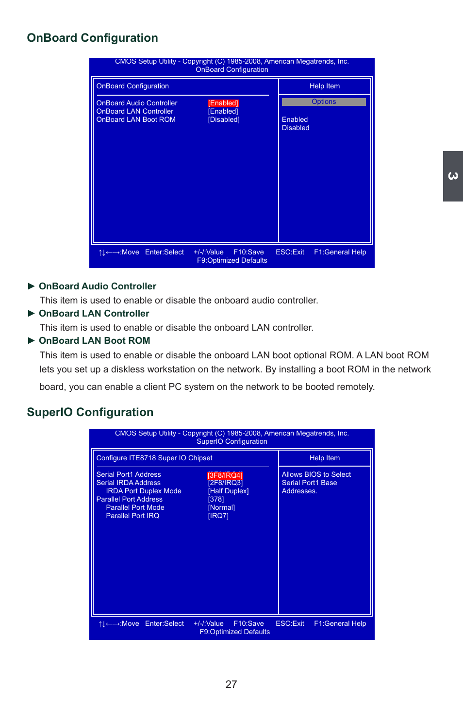 Onboard configuration, Superio configuration | Foxconn 45CSX User Manual | Page 34 / 65