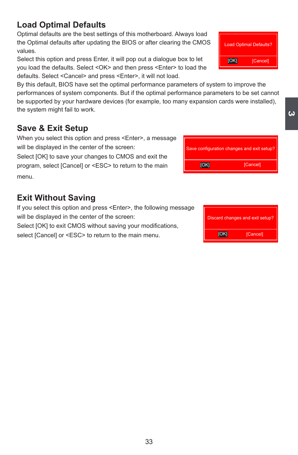 Load optimal defaults, Save & exit setup, Exit without saving | Foxconn 45CSX User Manual | Page 40 / 65