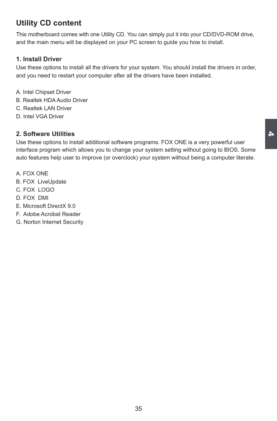 Utility cd content | Foxconn 45CSX User Manual | Page 42 / 65