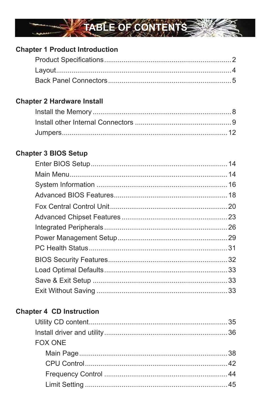 Foxconn 45CSX User Manual | Page 6 / 65