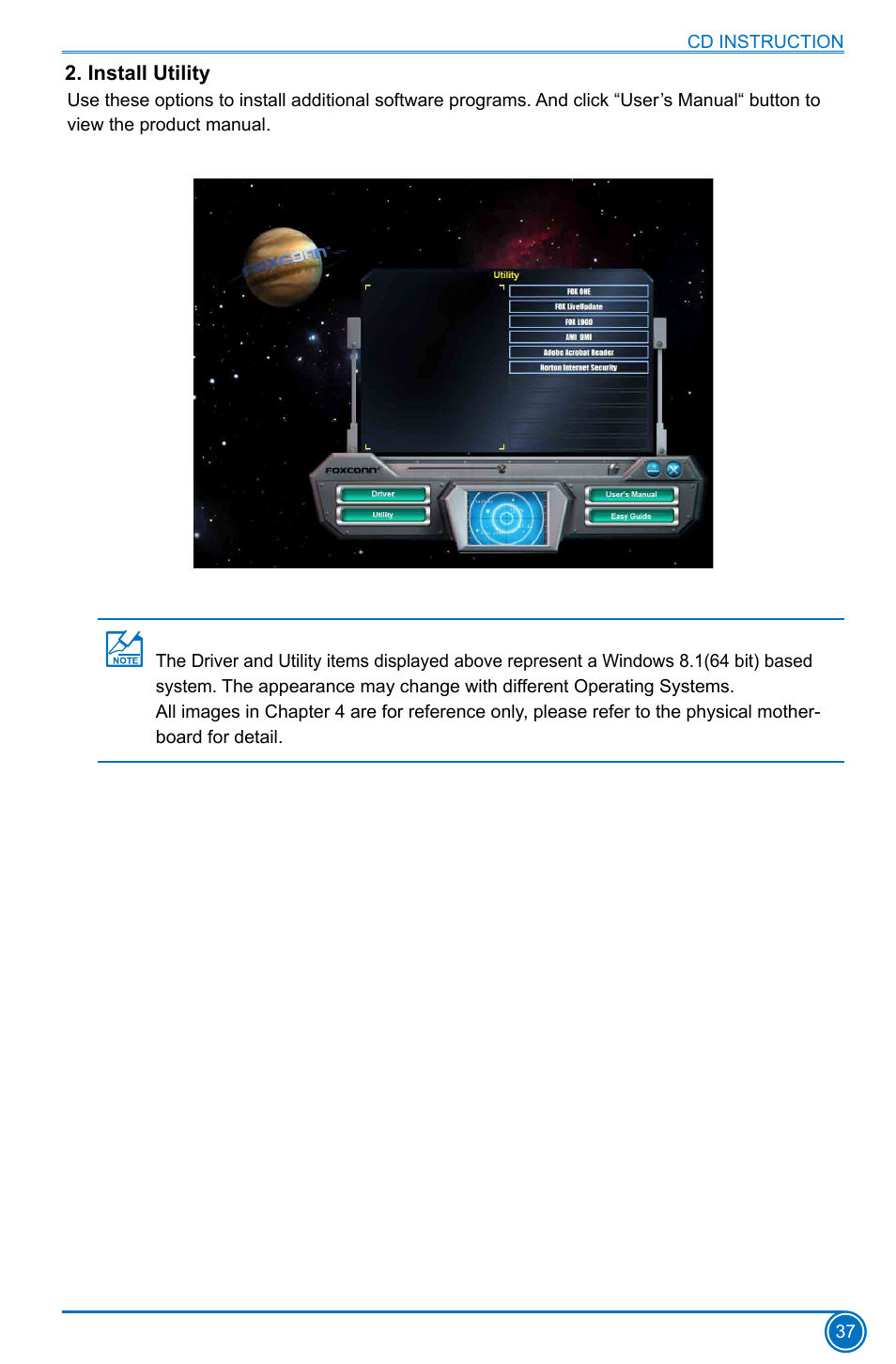 Install utility | Foxconn D180S User Manual | Page 44 / 65