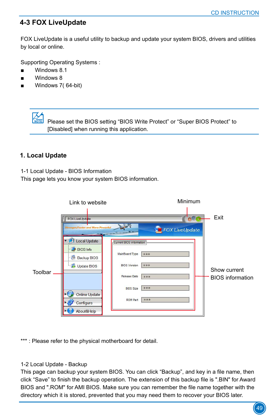 3 fox liveupdate, Local update | Foxconn D180S User Manual | Page 56 / 65