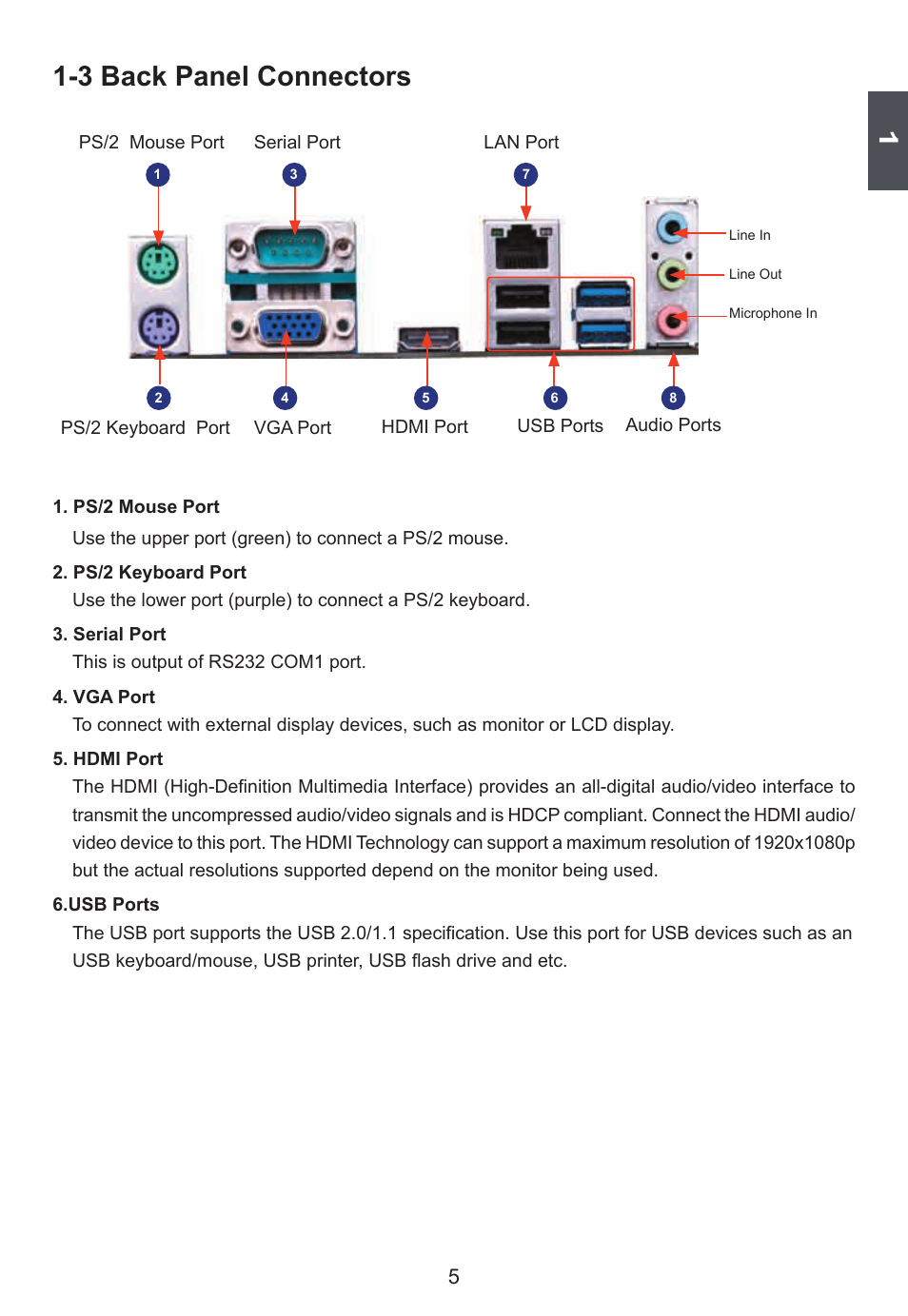 3 back panel connectors | Foxconn D250S User Manual | Page 12 / 65