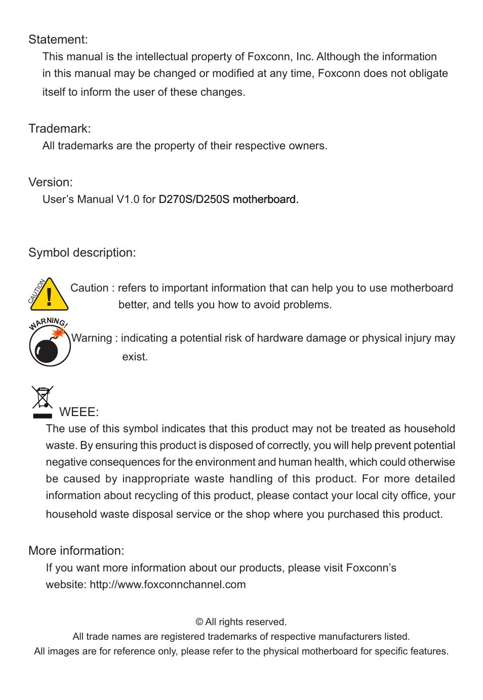 Foxconn D250S User Manual | Page 2 / 65