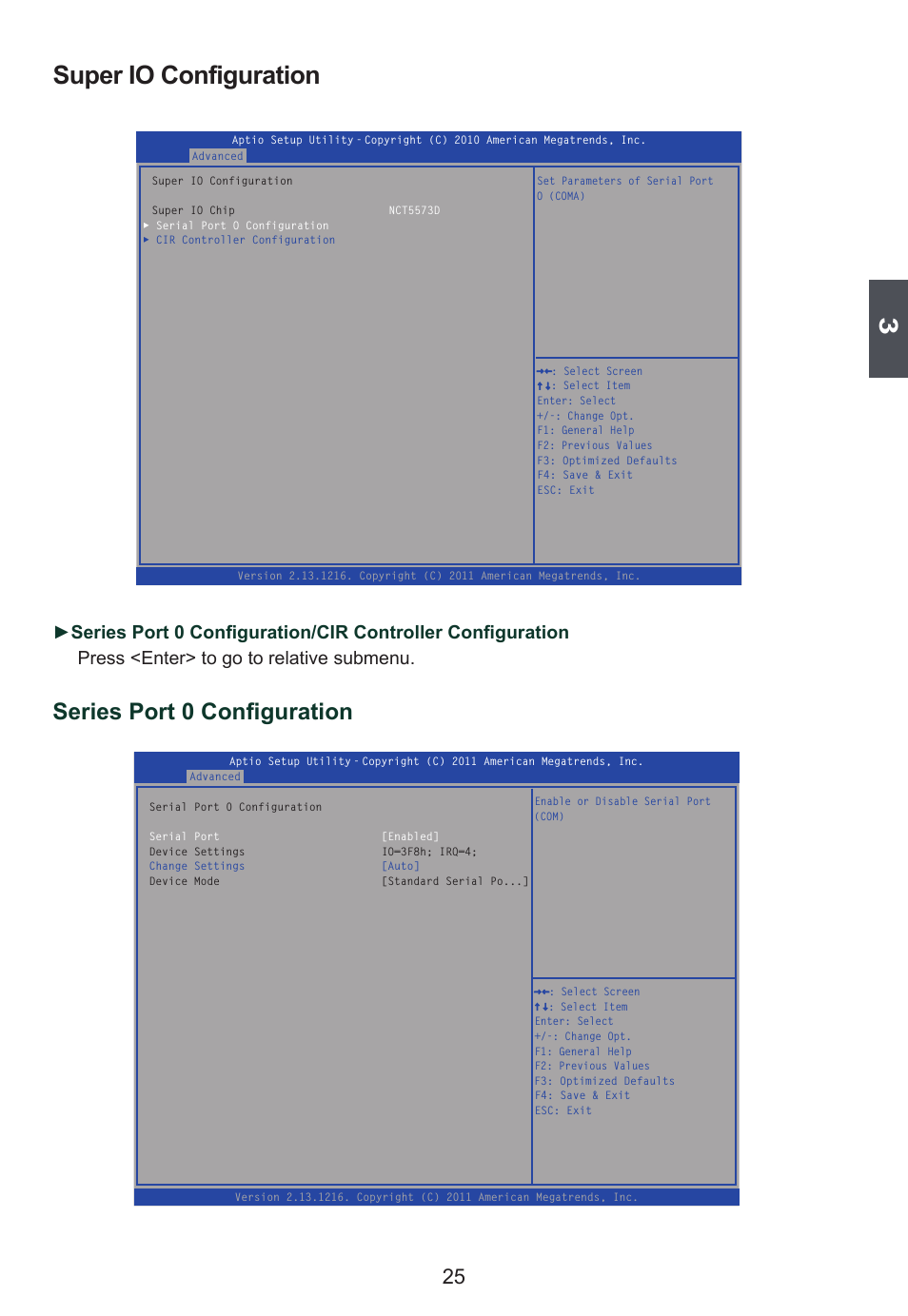 Super io configuration, Series port 0 configuration | Foxconn D250S User Manual | Page 32 / 65