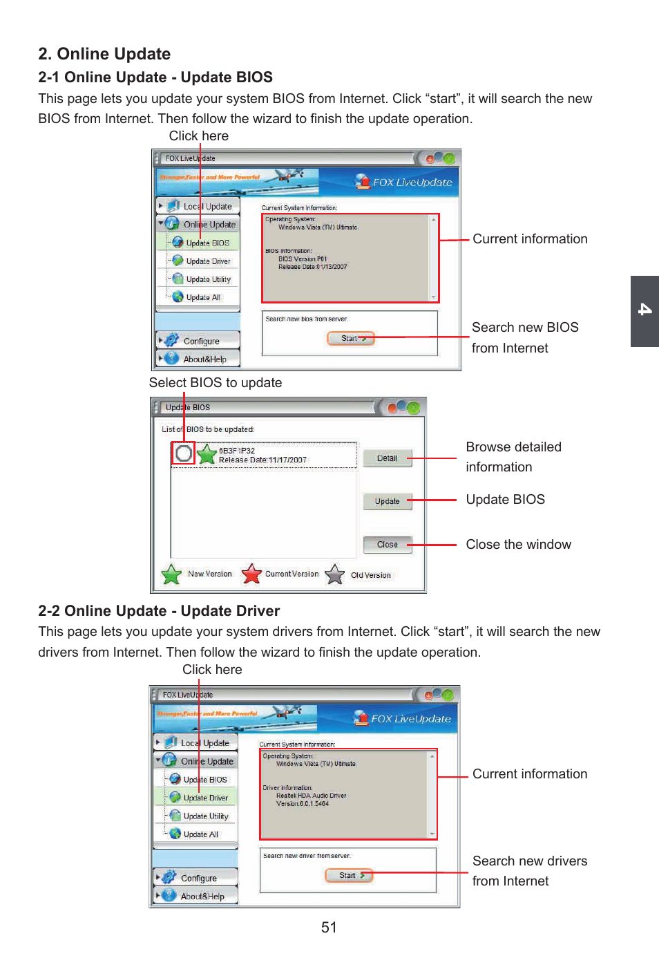 Online update | Foxconn D250S User Manual | Page 58 / 65