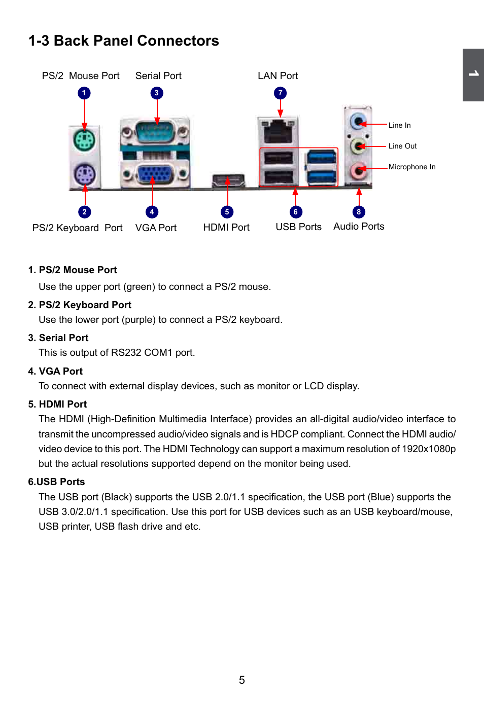 3 back panel connectors | Foxconn D255 User Manual | Page 12 / 65