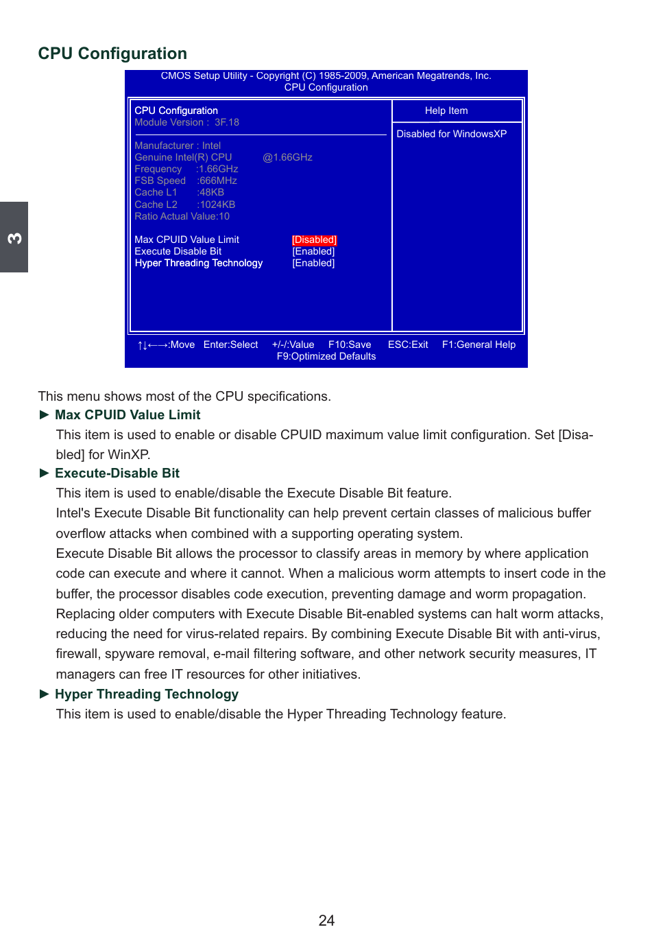 Cpu configuration | Foxconn D42S User Manual | Page 31 / 68